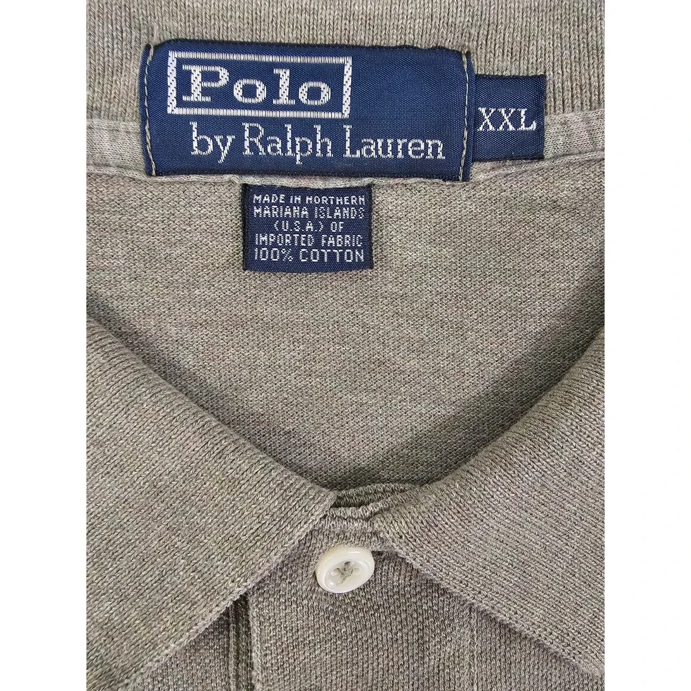 Vintage Y2K Polo Ralph Lauren Blue Pony Men's XXLarge Green Brown Ribbed Shirt‎